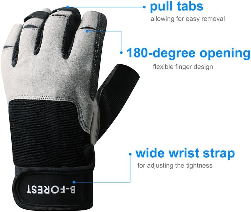 B-FOREST 3/4 Length Finger Sailing Gloves for Kayaking，Rowing,Stand Up Paddle Boards, Water Skiing, Paddling and Diving,Professional Fishing Gloves for Men Women Youth - Image 2